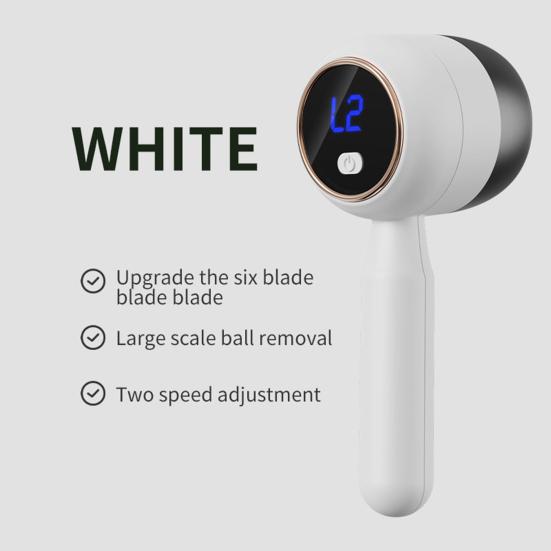 Lint Trimmer Fabric Shaver Electric Lint Remover with 6-Blade Cutter Adjustable Speed LED Display Rechargeable USB Charging Handheld Fabric Shaver