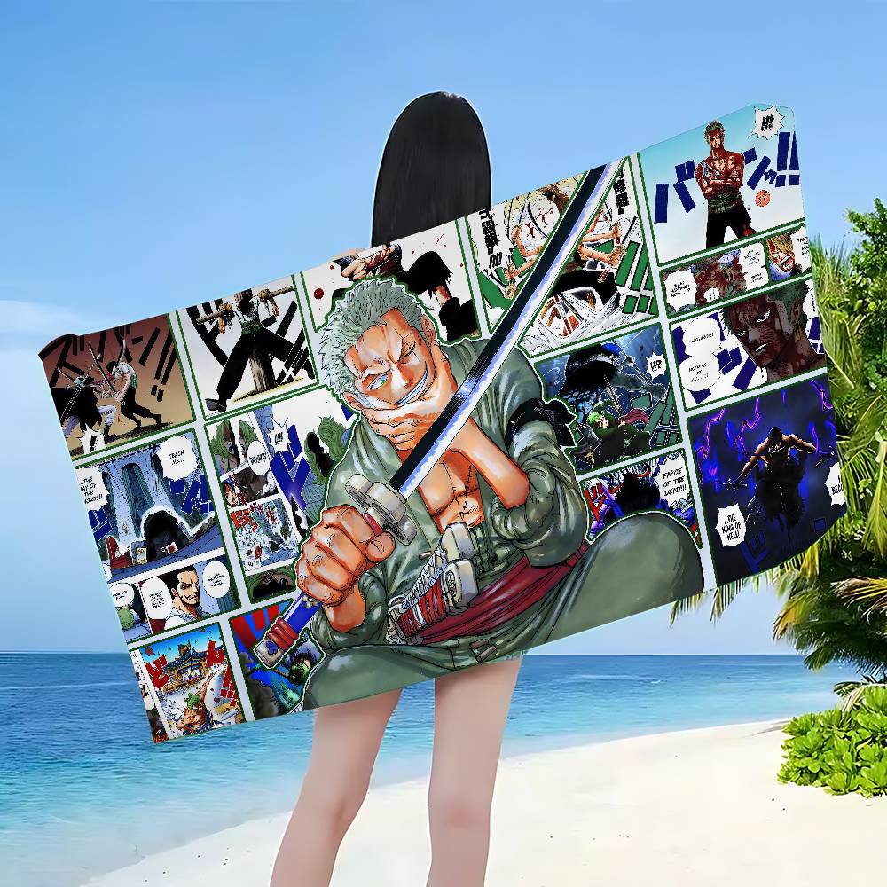 Anime O-ONE P-PIECE ZOROs Big Microfiber Beach Towels Quick Dry Towel Sand Beach Towels Pool Towel for Travel Swim Pool Yoga