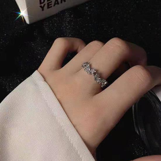 Кольцо на палец с бабочками, открывающееся ювелирное изделие, регулируемое кольцо в корейском стиле для помолвки