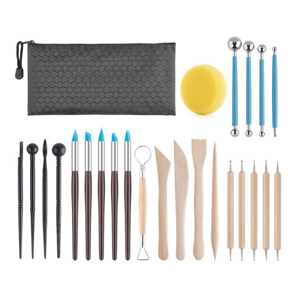 19/25/29Pcs Soft Clay Clay Sculpting Tools Kit DIY Art Pottery Tools for Beginners