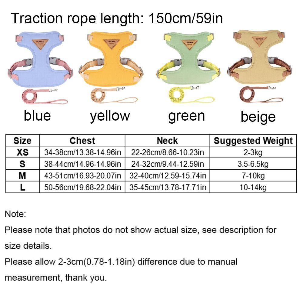 Soft Dog Harness and Leash Set Mesh Dog Harness with Traction Leash Dog Chest Straps  Walking