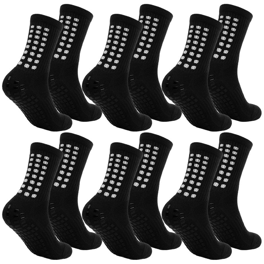 6 пар мужских женских профессиональных спортивных носков с нескользящей подошвой для футбола, баскетбола, бейсбола, регби, футбола, велоспорта, бега