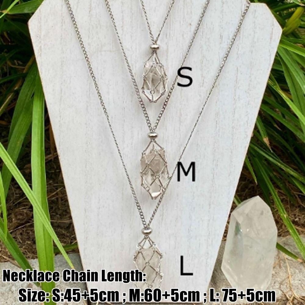 Медное кристаллическое сетчатое металлическое ожерелье серебряного цвета с каменным держателем, ожерелье для вечеринки