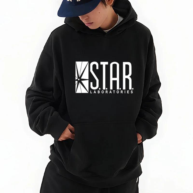 Nova‑badge Men Hoodie Front Stylized Star‑graphic Block‑font Text Motif Pullover For Soft Relaxed Casual Street Wear