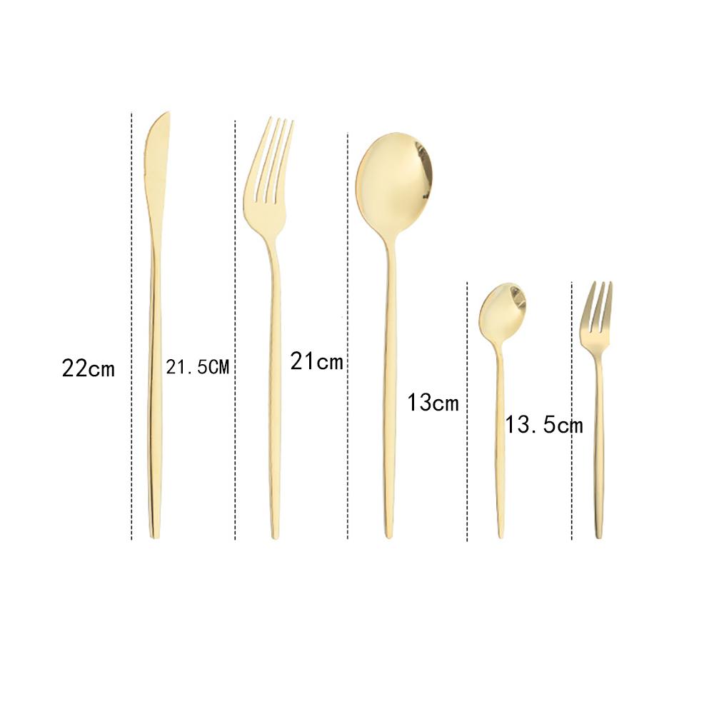 Набор из 30 штук черных столовых ножей, вилок, кофейных и чайных ложек из нержавеющей стали