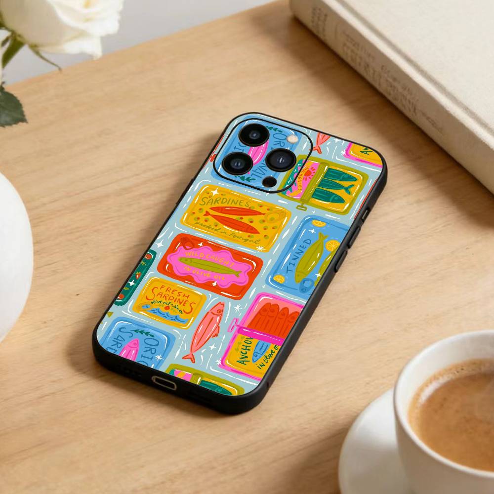 Чехол-коллаж для iPhone 16, 15, 14, 13, 12, 17, Pro Max, Plus, силиконовый, черный