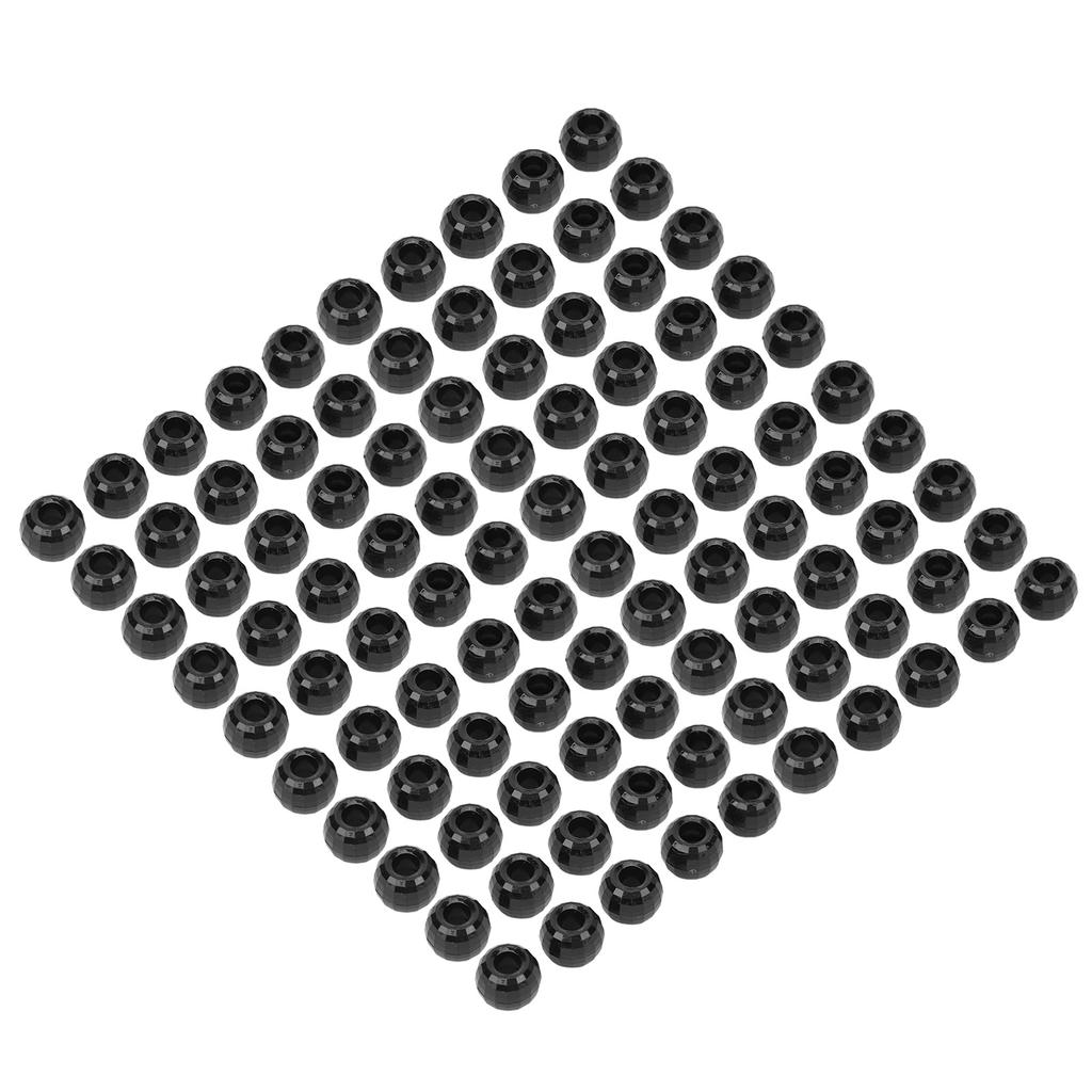 100 шт. бусины для плетения волос, пластиковые, с большим отверстием, 12 мм, бусины для плетения волос, черные