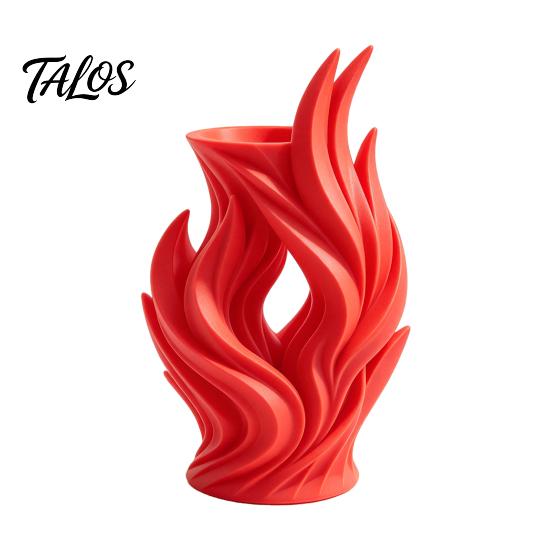 Unique Sculptural Art Vessel 3D Printed Flame Vase, Decorative Vase for Dried Flowers, Flower Holder Artistic Tabletop Home Living Room Decor Durable