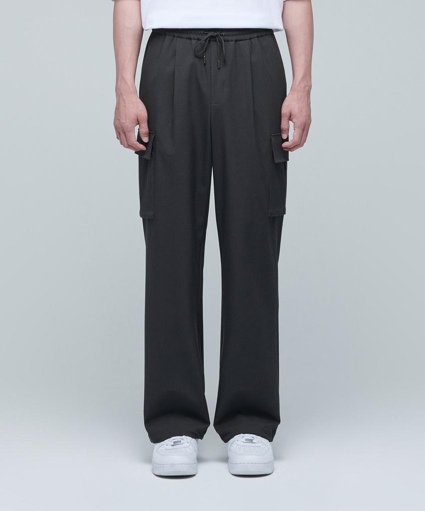 MUSINSA STANDARD Wide Elastic Cargo Slacks [Gray]