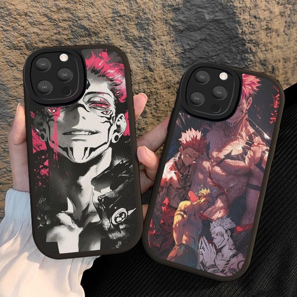 Чехол для телефона Jujutsu Kaisen Рёмен Сукуна Жесткая Кожа Для IPhone 16 15 14 13 12 Mini 11 14 Pro Max Xs X Xr 7 8 Plus Fundas