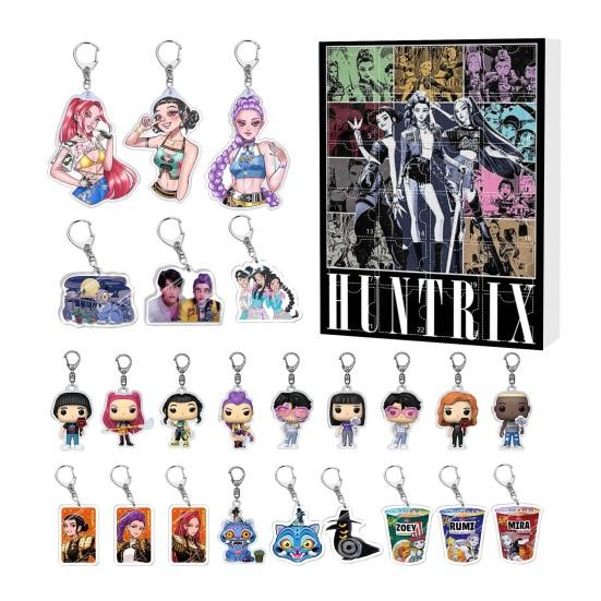 Календарь Адвента Охотника на демонов Мультяшные Аниме Фигурки Брелоки Набор 24 дня Календарь обратного отсчета до Рождества Коллекционный подарок для фанатов