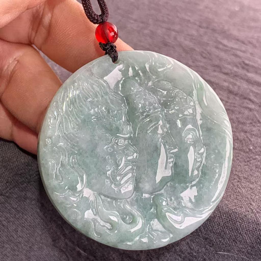 Burma A-Grade Natural Jade Leaf Pi Xiu Pendant