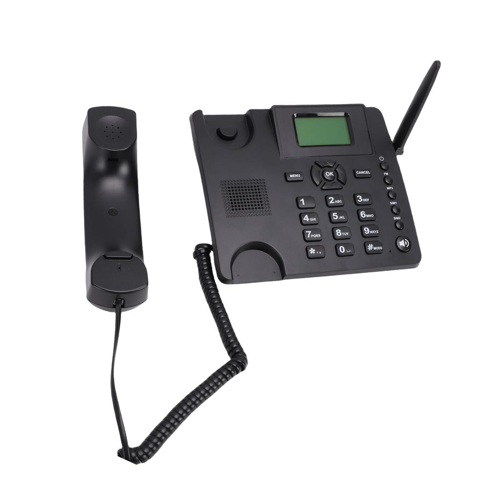 Беспроводной GSM Настольный Телефон Четырехдиапазонный Две SIM-карты 2G Стационарный Беспроводной Телефон с Антенной Радио Будильник для Домашнего Звонка