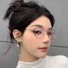 Korean Style Glasses for Women Cat Eye Shape Pearl Decoration Glasses Frames Y2K Stylish Decorative Glass