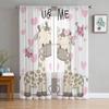 Cartoon Giraffes Love Butterfly Tulle Curtains for Living Room Drapes Window Sheer Modern Curtains for Bedroom Decor