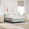 LED Box Spring Bed with Mattress Light Grey 140 x 190 cm Velvet
