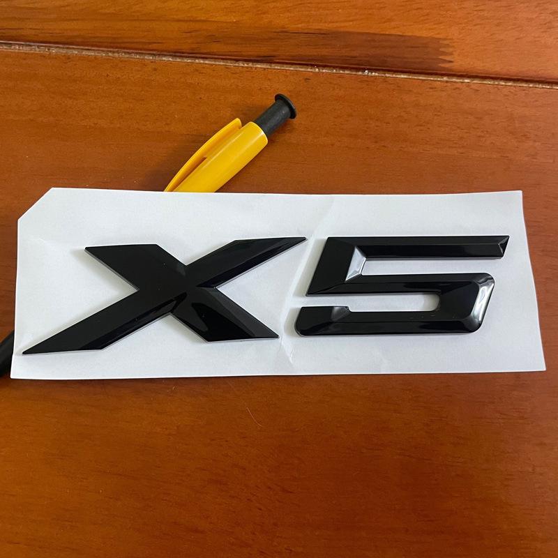 Compatible BMW X Series Tail Emblem Sticker: X1-X7 Black Rear Lettering