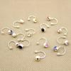 Clip On U Body Crystal Rhinestone Earring Nose Lip Ring Ear Cuff Stud