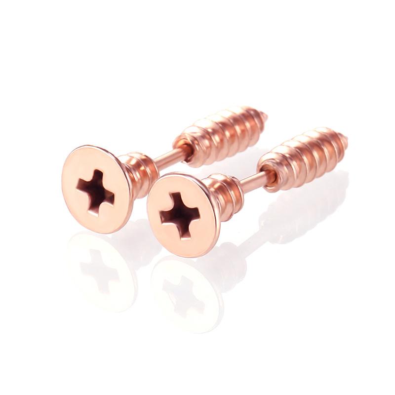 2Pcs 316L Stainless Steel Nail Screw Stud Earring for Women & Men Fashion Punk Cartilage Ear Piercings Jewelry