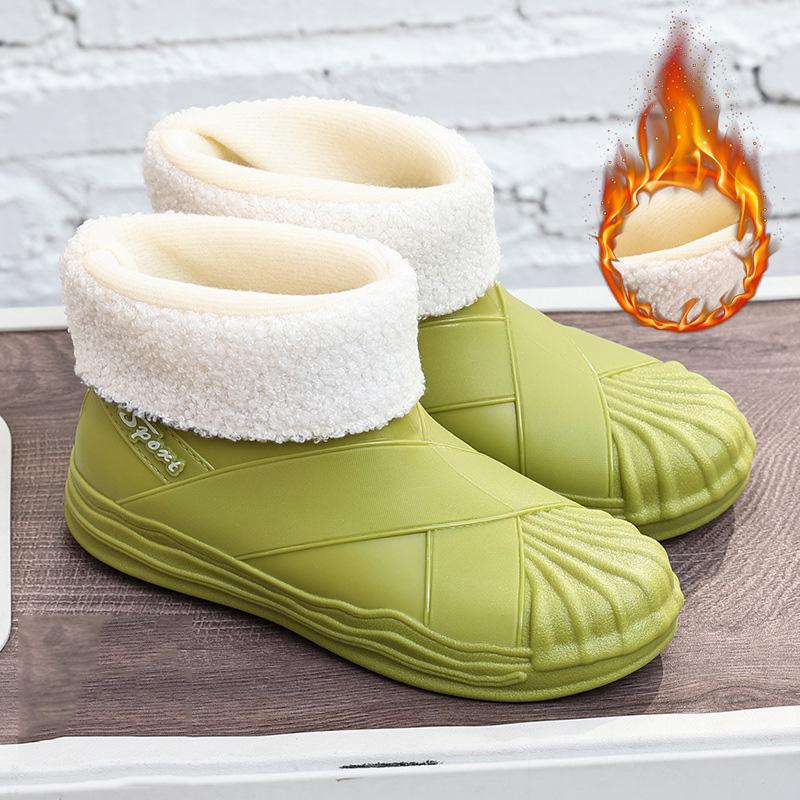 Fashion 2024 New Women's Fashion Outdoor Non-Slip Waterproof Rubber Boots Rain Boots Thick-Soled Rain Boots Women's Pull-On Rain Boots