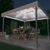 Gazebo with LED String Lights 300 x 300 cm Cream White Aluminum