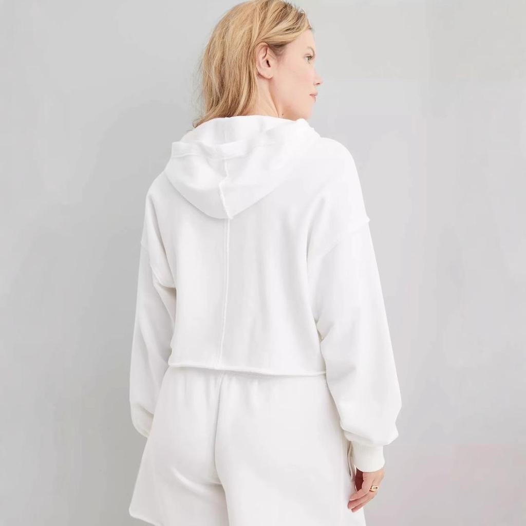 Women's Trendy V-Neck Hooded Sweatshirt - Loose Fit, Long-Sleeved for Spring and Autumn Fashion