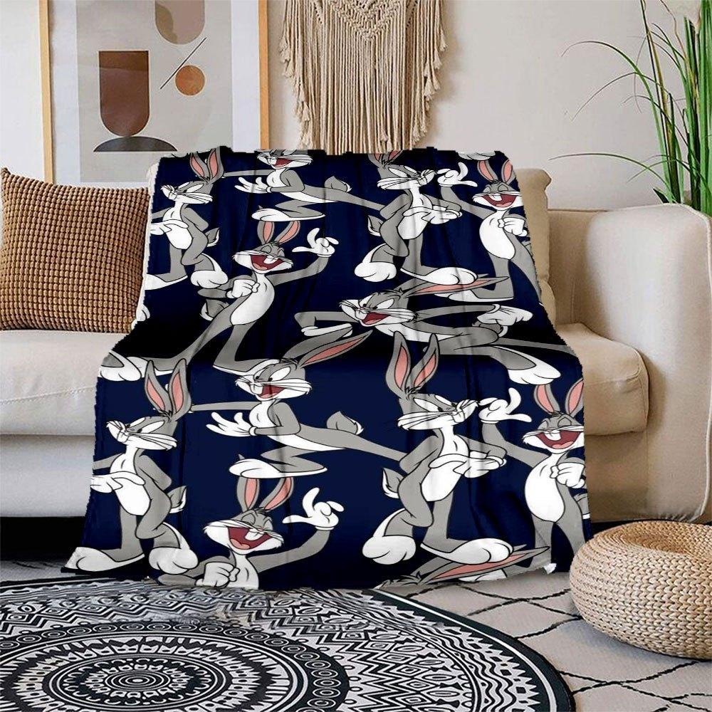 "Looney Tunes Bugs Bunny Phone Case Cover"Blanket Flannel Throw Blanket for Sofa, Bed, Travel, Camping, Office