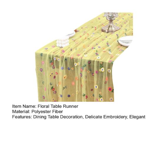 Цветочная скатерть-дорожка Весенняя Летняя Цветочная скатерть-дорожка 6 футов Тюль