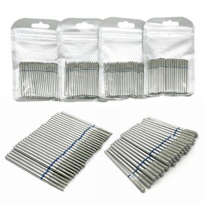 50 шт./компл. алмазная фреза, шлифовальные боры, сверла для шлифовки ногтей, полировки, полировки, сверла для ногтей, дрель для маникюра, дрель с хвостовиком 2,35 мм