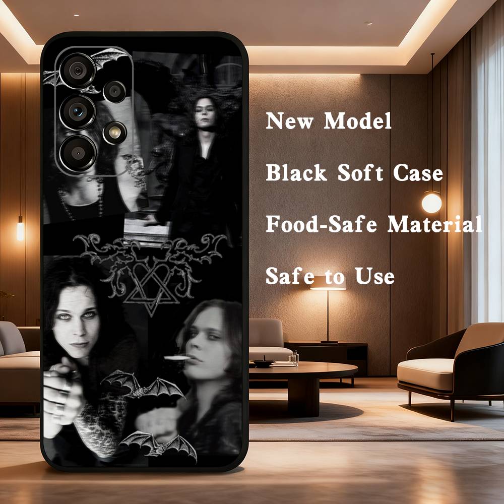 V-Ville Valo Finnish vocalist Phone For Samsung Galaxy A53,31,52,72,41,22,73,32,71,Note,J7,8,9,5G Soft Black Silicone Case