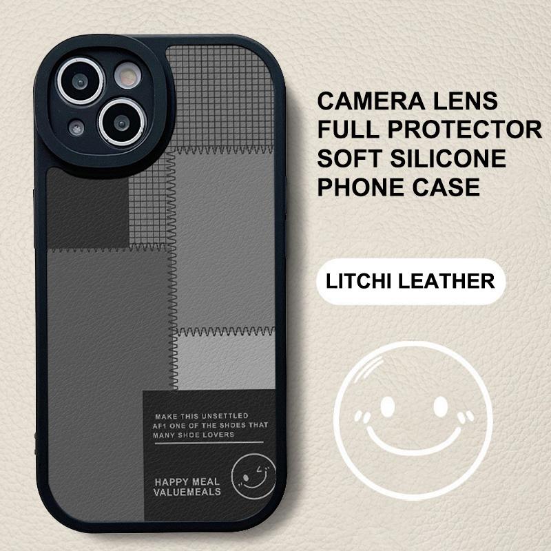 Кожаный черный корпус, силиконовый гибкий мягкий чехол из ТПУ, модная задняя крышка для мобильного телефона с принтом для iPhone, Samsung, Xiaomi