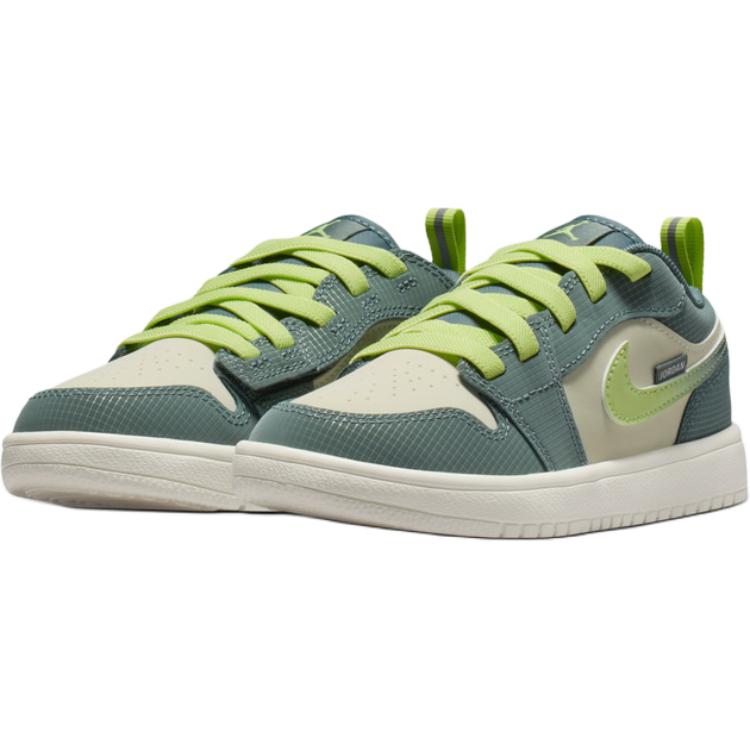 Детские кроссовки Air Jordan 1 Low SE PS Sea Glass Зеленые Hasta Green-Abyss IB7118-001
