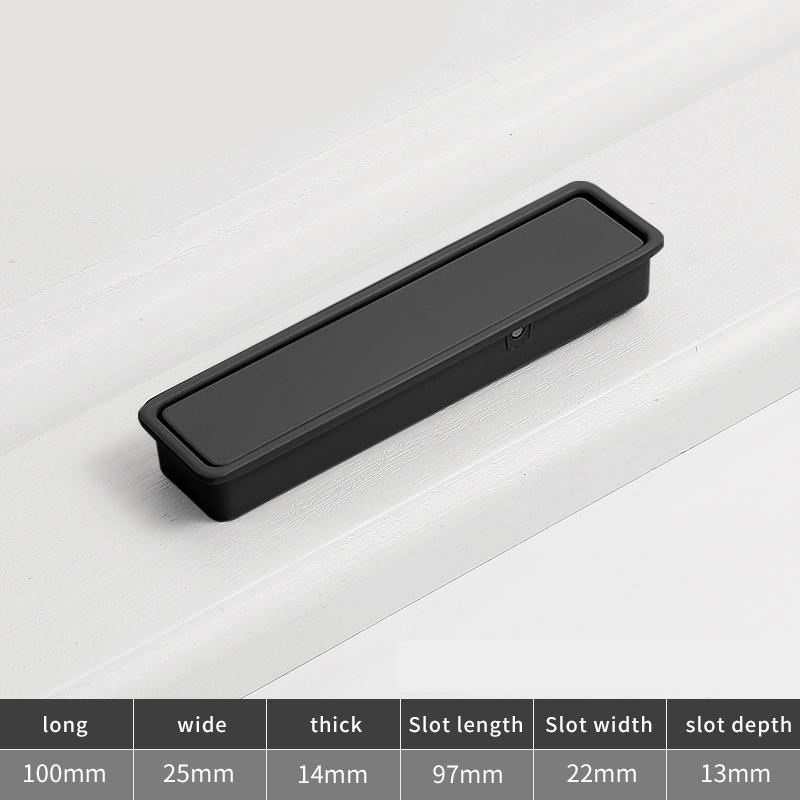 Morandi Invisible Aluminum Alloy Buckle Handles Modern Design Cabinet Wardrobe Door Knob Embedded Pull