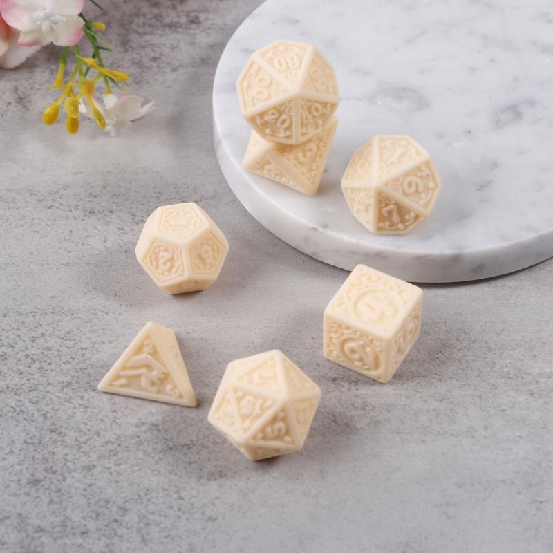 7Pcs/set Polyhedral Acrylic Dices Multi-faced Various Shapes Digital Game Dices for Club Party Family Board Game Props