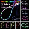 Диско Перезаряжаемый Светодиодный Танцевальный Хлыст 10 Цветов Световое Шоу Музыкальный Фестиваль Вечеринка Хлыст для Потока для Детей Взрослых Женщин и Мужчин Светящийся Хлыст Вечеринка