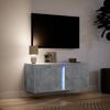 Vidaxl Ścienna Szafka Tv Z Led, Szarość Betonu, 80X31X35 Cm