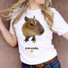 Kawaii Cat with Rose Print Tshirt ShortSleeve White Casual Crew Neck Top Cute Cat Tee with Emoji Accents for Soft Girl OOTD