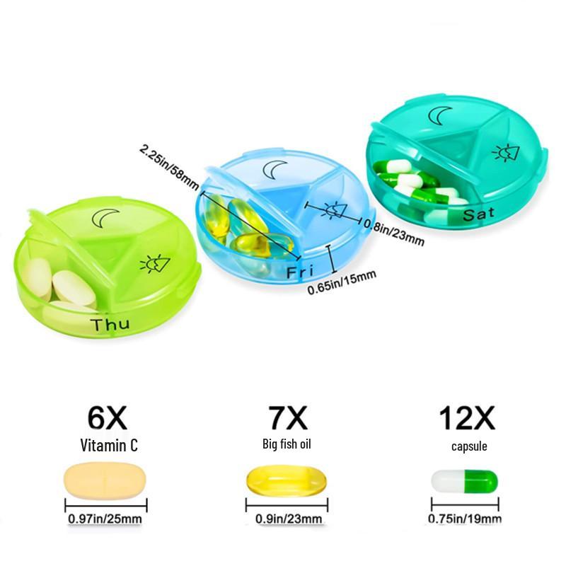 21-Compartment Rainbow Weekly Pill Organizer for Elderly – Travel-Friendly and Health-Focused.