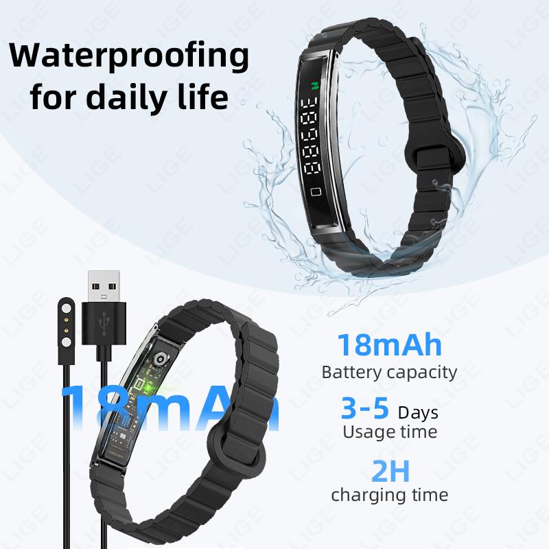 Call Reminder Smart Bracelet Fitness Sleep Tracker Heart Rate Stress HRV Health Monitor Step Counting Sport Smartwatch Band