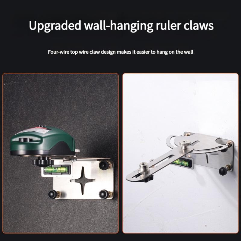Precise Lasers Level Holder Support With Fluorescent Alignment Vials Adjustable Wall Bracket And Stainless Steel Build