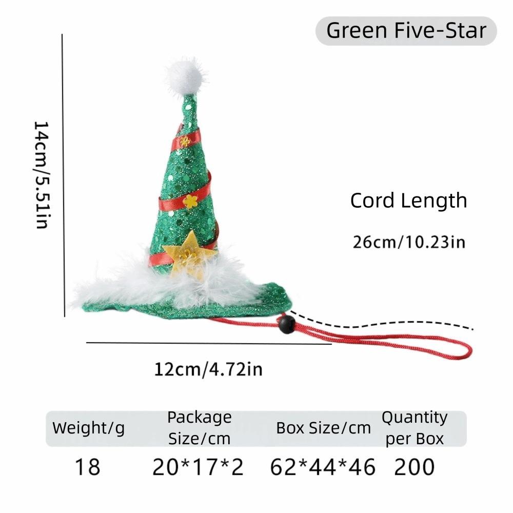 Mini Christmas Pet Costumes Santa Hat Adjustable Soft Santa Hat Comfortable with Lanyard Pet Santa Hat Pet Show