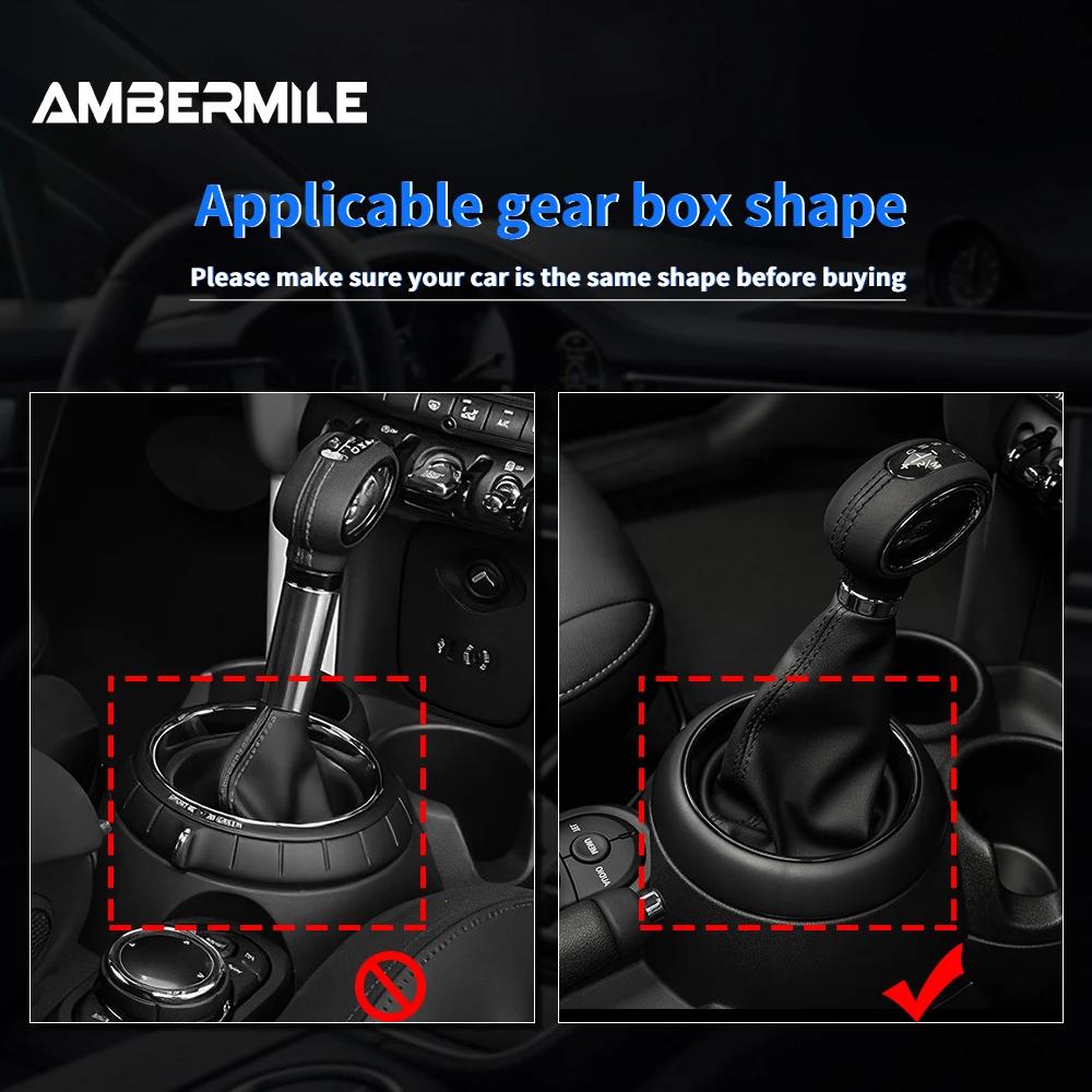 Cover For Mini F54 F55 F56 F57 F60 Countryman Accessories Hard Real Carbon Fiber Car Gear Shift Sleeve Circle Ring Interior Trim