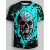 2024 Мужская футболка, модная повседневная, винтажная, с принтом мертвого черепа, 3D, летняя, с круглым вырезом, удобная, большая футболка, мужская верхняя одежда
