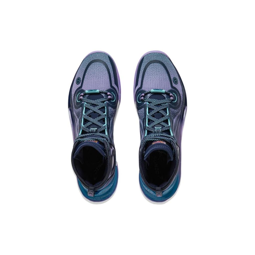 Li Ning Sonic Ultra Versatile Casual Comfortable Shock Absorbing Non-Slip Wear-Resistant High-Top Basketball Shoes Men Sneaker Purple ABAT019-5