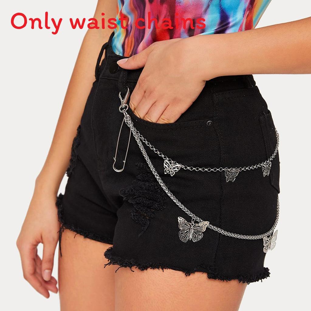 Silver Metal Cross Waist Chain For Women Hip Hop Streetwear Fashion