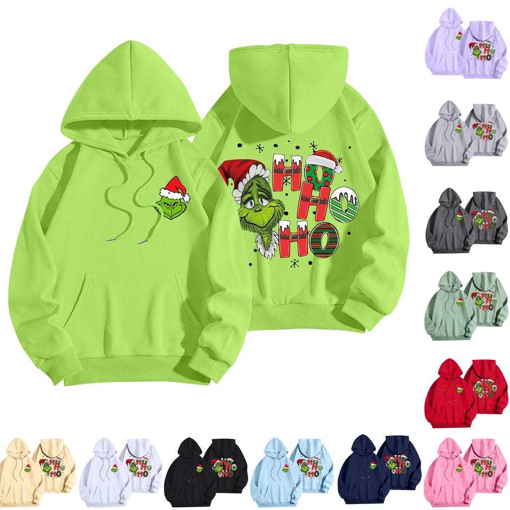 Женская мода, легкий женский свитер с длинными рукавами и карманами, рождественская толстовка с капюшоном