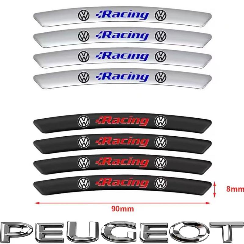 4Pcs Aluminum Car Badge Emblem Wheel Hub Rims Decor 3D SStickers For VW GTI Polo Golf Passat B6 B7 Jetta T-ROC Taigo CC Hub Cap