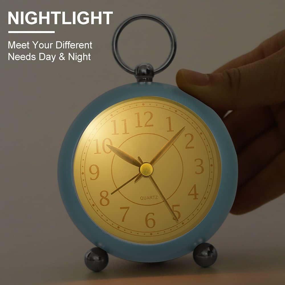 Ретро-будильник, не тикающий, бесшумный, прикроватные часы, простые, громкие, настольные часы с подсветкой для крепко спящих людей
