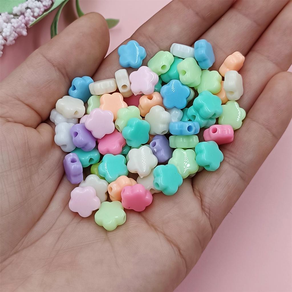 Hanmade Bracelet Necklace Macaron Color Jewelry Accessories Fashion Creamy Flower Beads DIY 100pcs Handmade Materials