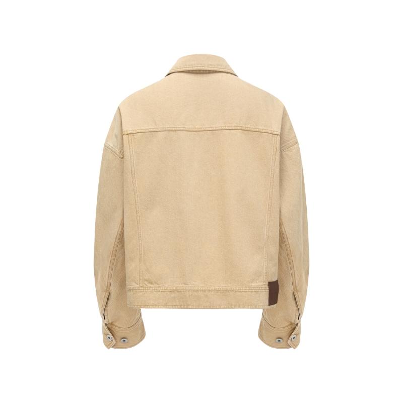 Feng Chen Wang Denim Jacket Men's Khaki FENG19JK08